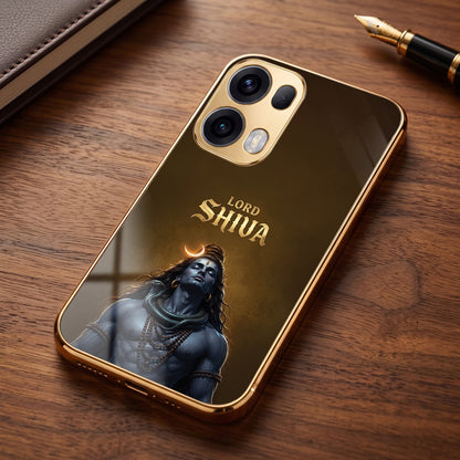Oppo Reno 13 Pro 5G Lord Shiva Gold Electroplated Glass Phone Back Case