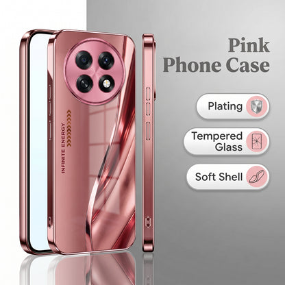 Oppo F31 Pro+ 5G Luxury Infinity Energy Pink Electroplated Glass Phone Back Case