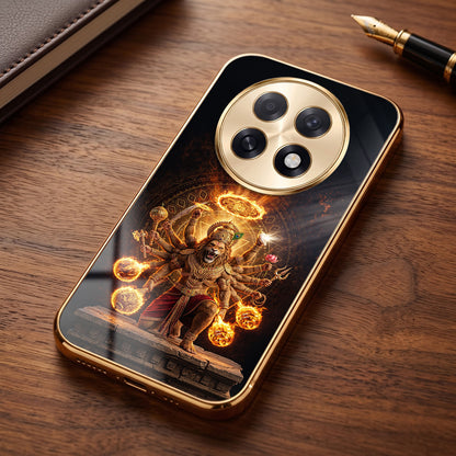 Oppo F31 Pro+ 5G Lord Narasimha Gold Electroplated Glass Phone Back Case