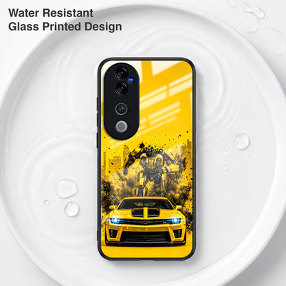 Vivo V40 Pro 5G Yellow Transformers Car Acrylic Glass Back Case