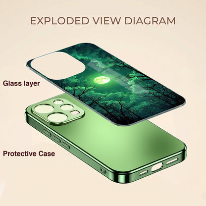 Vivo V70 5G Moonlight Forest Green Electroplated Glass Back Case