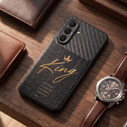 Samsung Galaxy A37 5G King Carbon Fiber Leather Hybrid Back Case