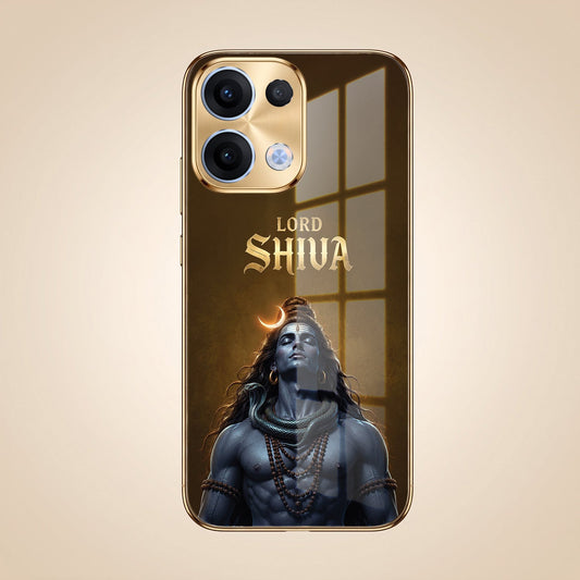 Oppo Reno 13 5G Lord Shiva Gold Electroplated Glass Phone Back Case