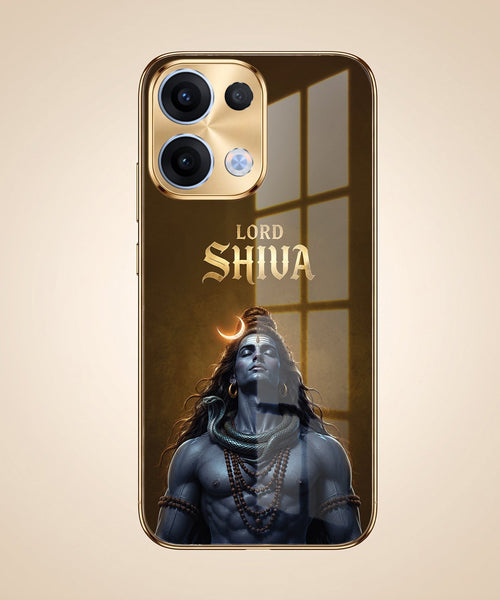 Oppo Reno 13 5G Lord Shiva Gold Electroplated Glass Phone Back Case