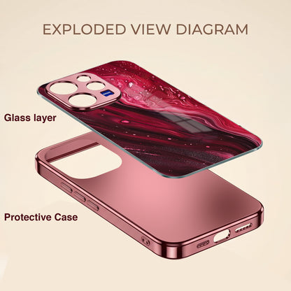 Vivo V70 5G Marble Burgundy Electroplated Glass Back Case