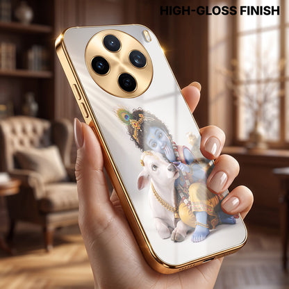Vivo X200T 5G Bal Krishna Blessings Gold Electroplated Glass Phone Back Case
