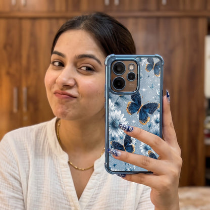 Oppo Reno 15 Pro Mini 5G Blue Butterfly Floral Airbags Printed Back Case