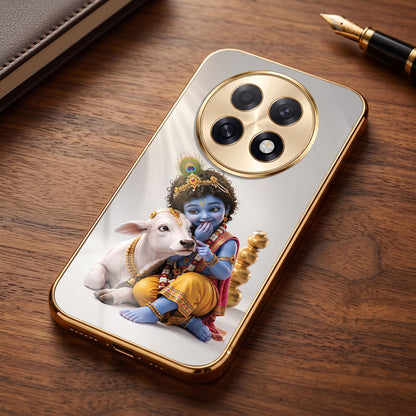 Oppo F31 Pro+ 5G Bal Krishna Blessings Gold Electroplated Glass Phone Back Case