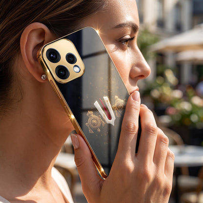 Oppo Reno 15 5G Royal Heritage Edition Gold Electroplated Glass Phone Back Case