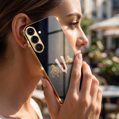 Samsung Galaxy A56 5G Royal Heritage Edition Gold Electroplated Glass Phone Back Case
