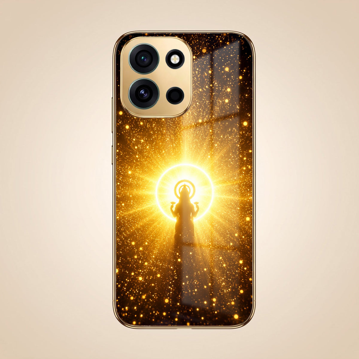 OnePlus Nord 6 5G Lakshmi Sacred Gold Electroplated Glass Phone Back Case