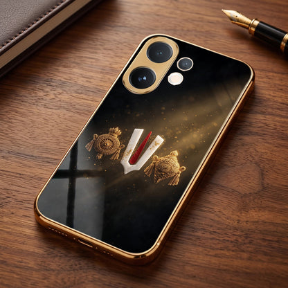Vivo V60 5G Royal Heritage Edition Gold Electroplated Glass Phone Back Case