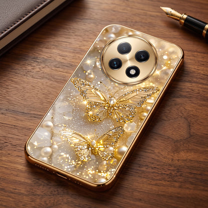 Oppo F29 Pro 5G Golden Butterfly Gold Electroplated Glass Phone Back Case