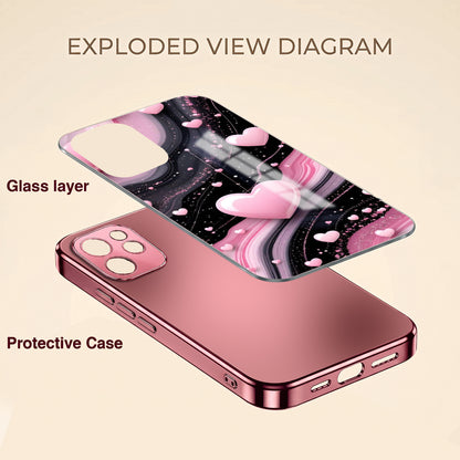 Oppo Reno 15 Pro 5G Love Sparkle Pink Electroplated Glass Phone Back Case