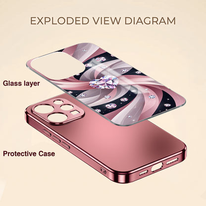 Vivo V70 5G Diamond Glam Pink Electroplated Glass Phone Back Case