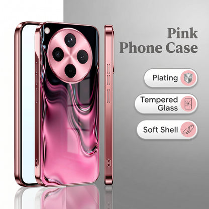 Oppo Find X8 5G Liquid Wave Pink Electroplated Glass Phone Back Case