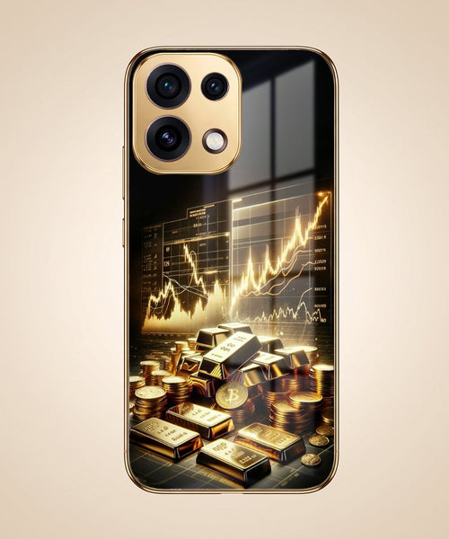 Oppo Reno 16C 5G Luxury Wealth Trader Gold Electroplated Glass Phone Back Case