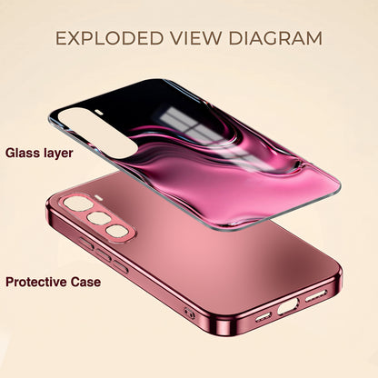 Vivo Y400 Pro 5G Liquid Wave Pink Electroplated Glass Phone Back Case