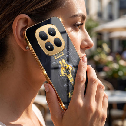 Redmi Note 15 Pro Plus 5G F1 Racing Car Gold Electroplated Glass Phone Back Case