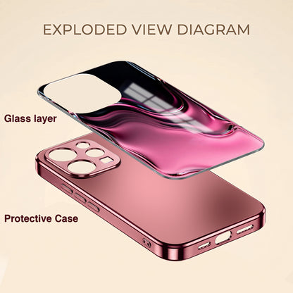 Vivo V70 5G Liquid Wave Pink Electroplated Glass Phone Back Case