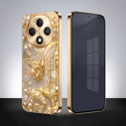 Oppo F27 Pro+ 5G Golden Butterfly Gold Electroplated Glass Phone Back Case