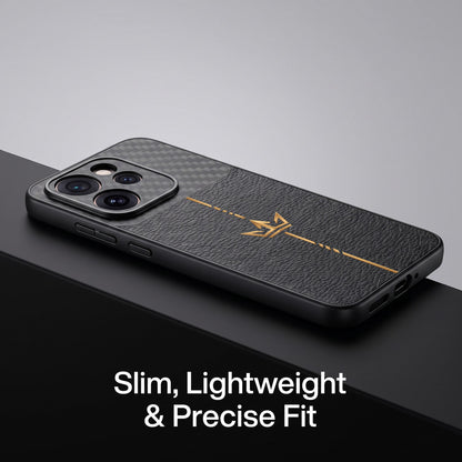 Oppo Reno 15 Pro Mini 5G Royal Stripe Carbon Fiber Leather Hybrid Back Case