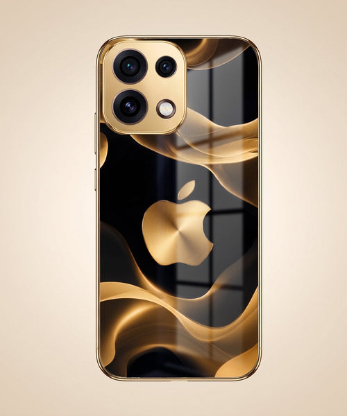 Oppo Reno 16C 5G Luxury Wave Gold Electroplated Glass Phone Back Case