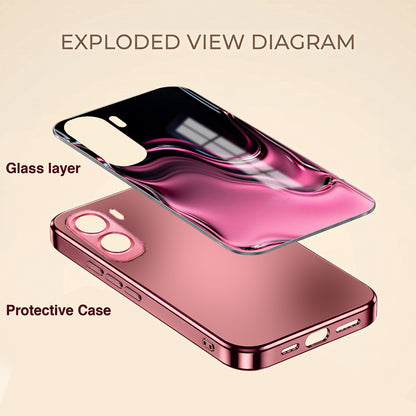 Vivo T5 Pro 5G Liquid Wave Pink Electroplated Glass Phone Back Case