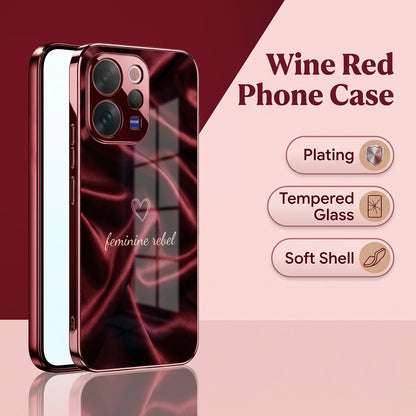Vivo V70 5G Feminine Rebel Burgundy Electroplated Glass Back Case