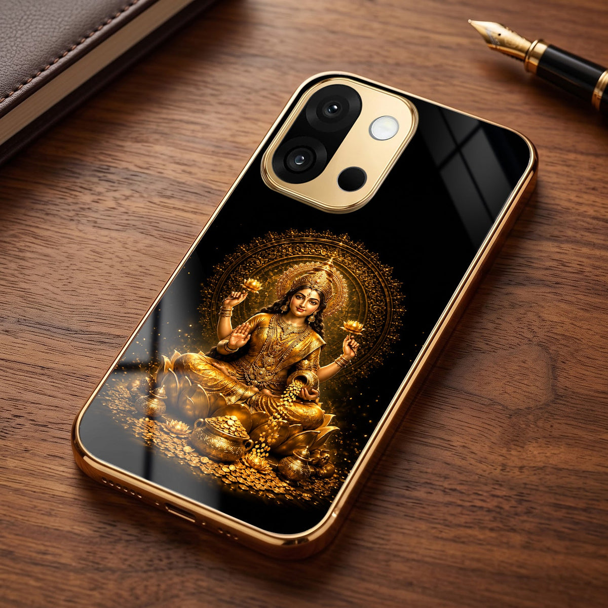OnePlus 13s 5G Golden Maa Lakshmi Gold Electroplated Glass Phone Back Case