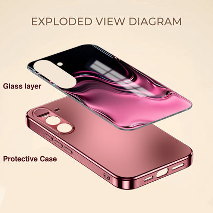 Samsung Galaxy A36 5G Liquid Wave Pink Electroplated Glass Phone Back Case