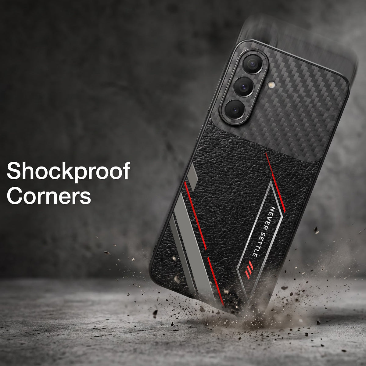 Samsung Galaxy A57 5G Nexer Stripe Carbon Fiber Leather Hybrid Back Case
