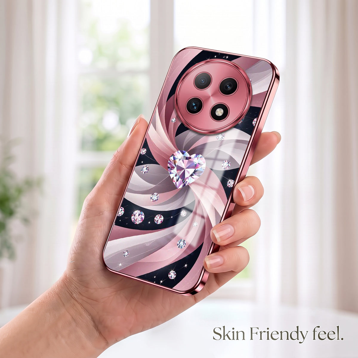 Oppo F29 Pro 5G Diamond Glam Pink Electroplated Glass Phone Back Case