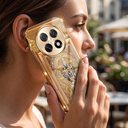 Oppo F31 Pro+ 5G Premium Heritage Gold Electroplated Glass Phone Back Case