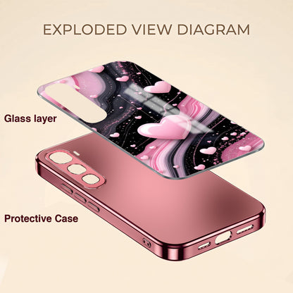 Vivo Y400 Pro 5G Love Sparkle Pink Electroplated Glass Phone Back Case