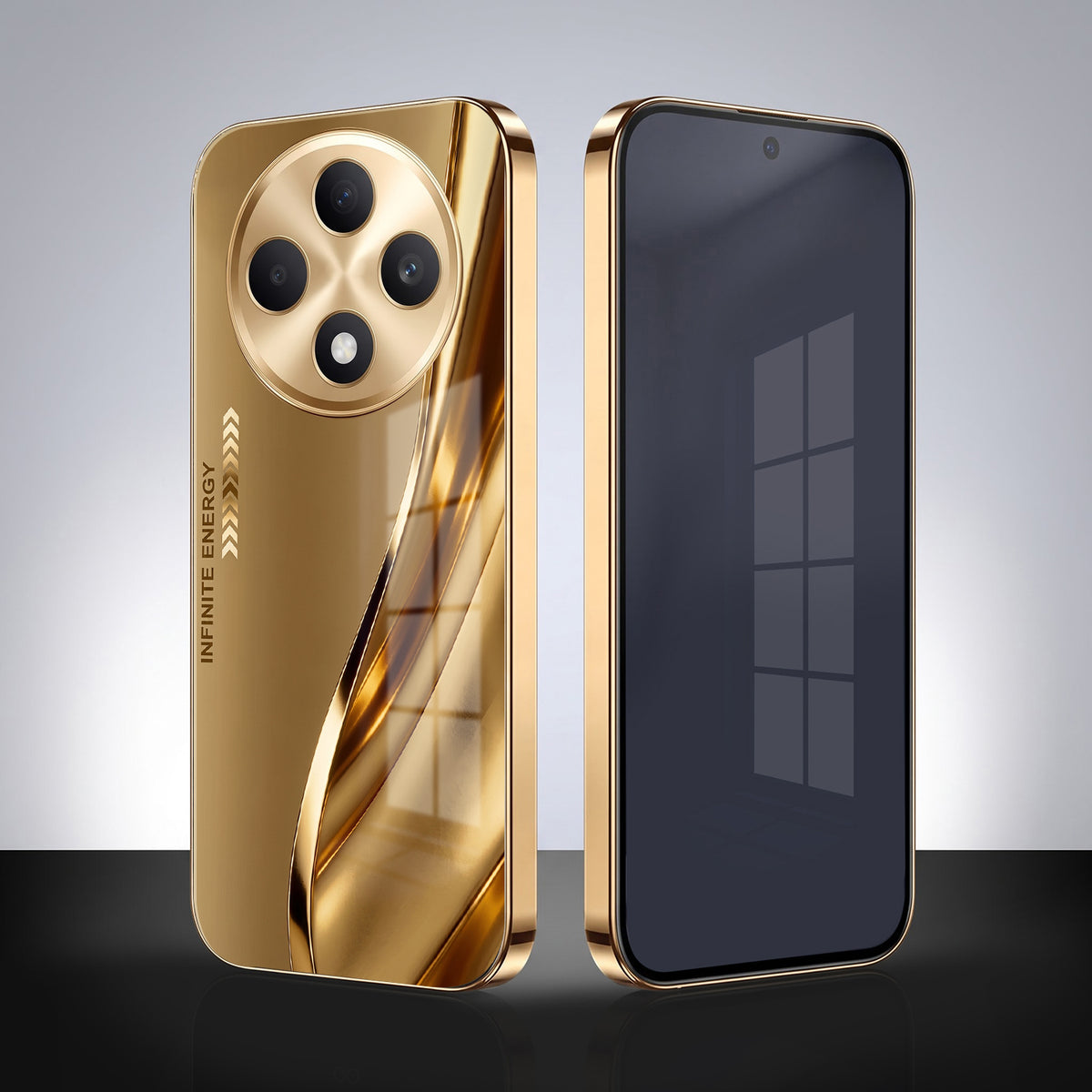 Oppo F27 5G Luxury Infinity Energy Gold Electroplated Glass Phone Case