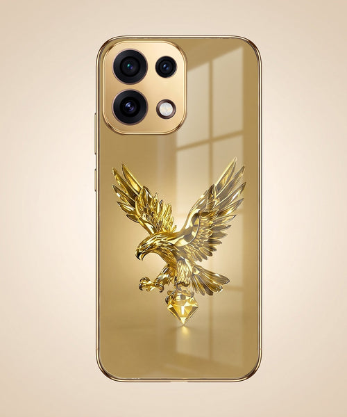 Oppo Reno 16C 5G Golden Eagle Gold Electroplated Glass Phone Back Case