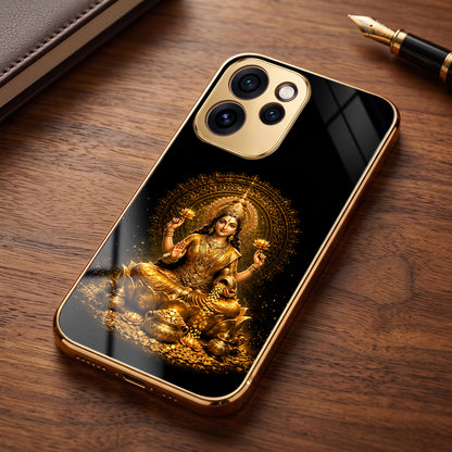 Oppo Reno 15 Pro Mini 5G Lakshmi Sacred Gold Electroplated Glass Phone Back Case