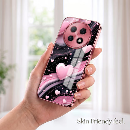 Oppo F29 Pro 5G Love Sparkle Pink Electroplated Glass Phone Back Case