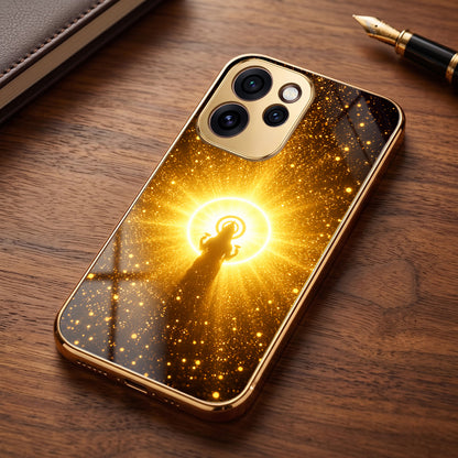 Oppo Reno 15 Pro Mini 5G Golden Maa Lakshmi Gold Electroplated Glass Phone Back Case