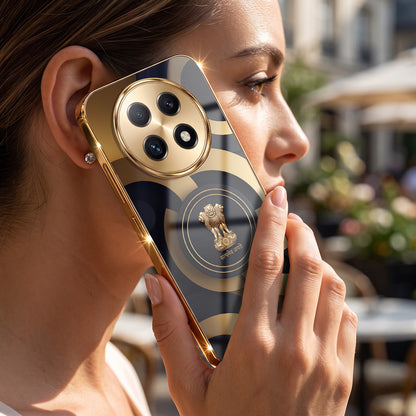 Oppo F29 Pro 5G Royal Emblem Gold Electroplated Glass Phone Back Case