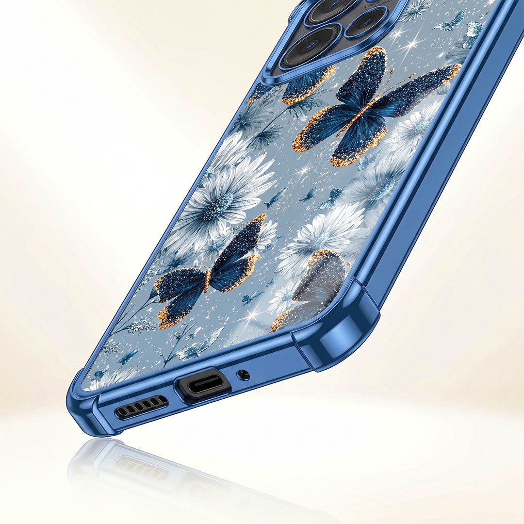 Motorola Edge 50 Neo 5G Blue Butterfly Floral Airbags Printed Back Case