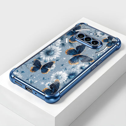 Nothing Phone 3a 5G Blue Butterfly Floral Airbags Printed Back Case