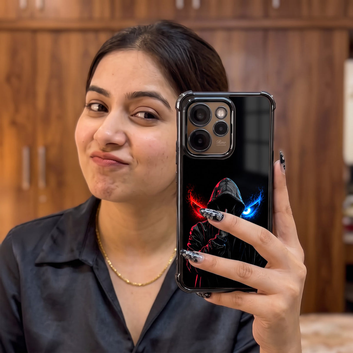 Oppo Reno 15 Pro Mini 5G Hooded Shadow Demon Airbags Printed Back Case
