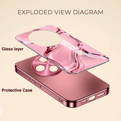 Oppo F27 5G Crystal Wave Energy Pink Electroplated Glass Phone Back Case