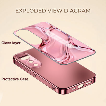 Vivo V40 Pro 5G Crystal Wave Energy Pink Electroplated Glass Phone Back Case