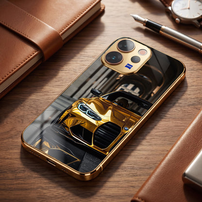 Vivo V70 5G Golden BMW Gold Electroplated Glass Phone Back Case