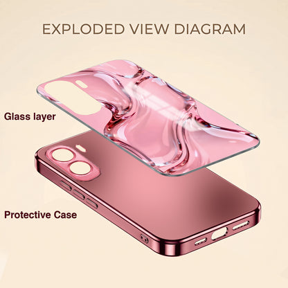 Vivo T5 Pro 5G Crystal Wave Energy Pink Electroplated Glass Phone Back Case