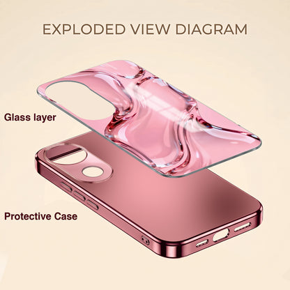 Vivo V50 5G Crystal Wave Energy Pink Electroplated Glass Phone Back Case