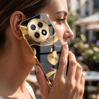 Oppo F29 Pro 5G Luxury Wave Gold Electroplated Glass Phone Back Case